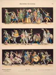 A fanciful carnival procession, from Muenchener Bilderbogen, published by Braun & Schneider, Munich, 1868